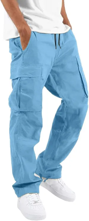 Men's Cargo Pants with Pockets Loose Fit Trousers Fashion Casual Hiking Pant Camping Travel Mens Sweatpants Joggers