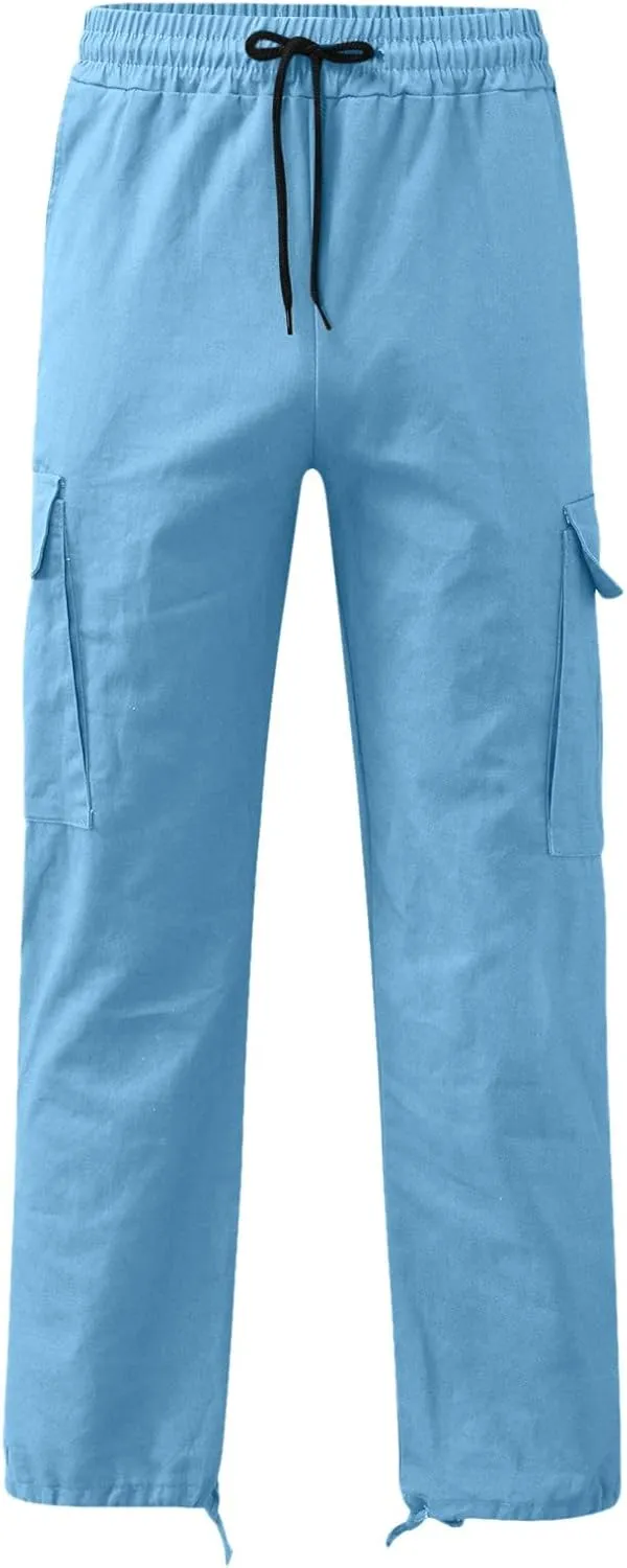 Men's Cargo Pants with Pockets Loose Fit Trousers Fashion Casual Hiking Pant Camping Travel Mens Sweatpants Joggers