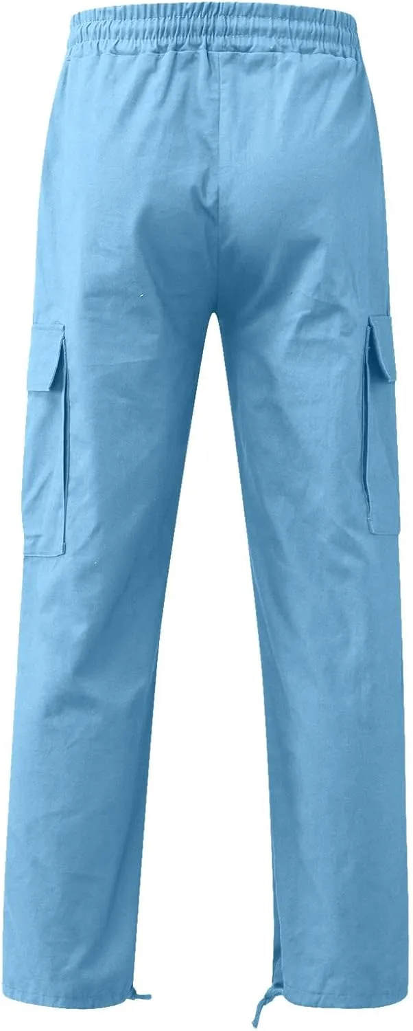 Men's Cargo Pants with Pockets Loose Fit Trousers Fashion Casual Hiking Pant Camping Travel Mens Sweatpants Joggers