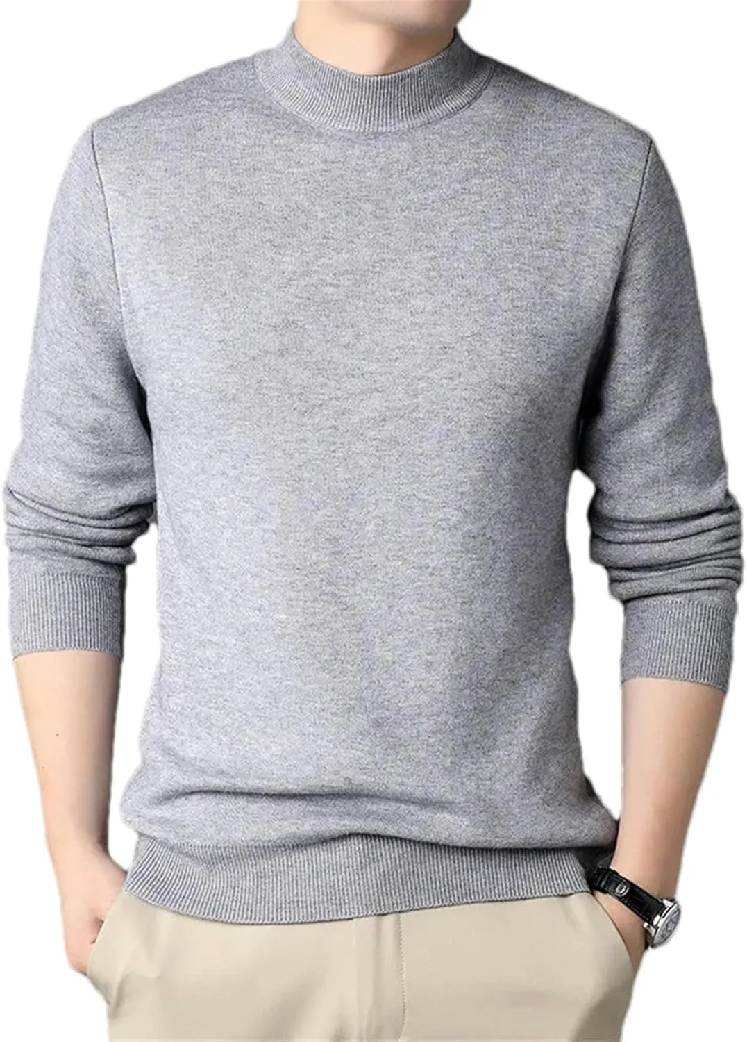 Men's Cashmere Sweater Half Turtleneck Men Sweaters Knit Pullovers for Male Slim Knitwear Man Sweater