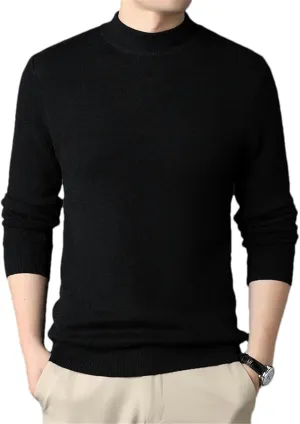 Men's Cashmere Sweater Half Turtleneck Men Sweaters Knit Pullovers for Male Slim Knitwear Man Sweater