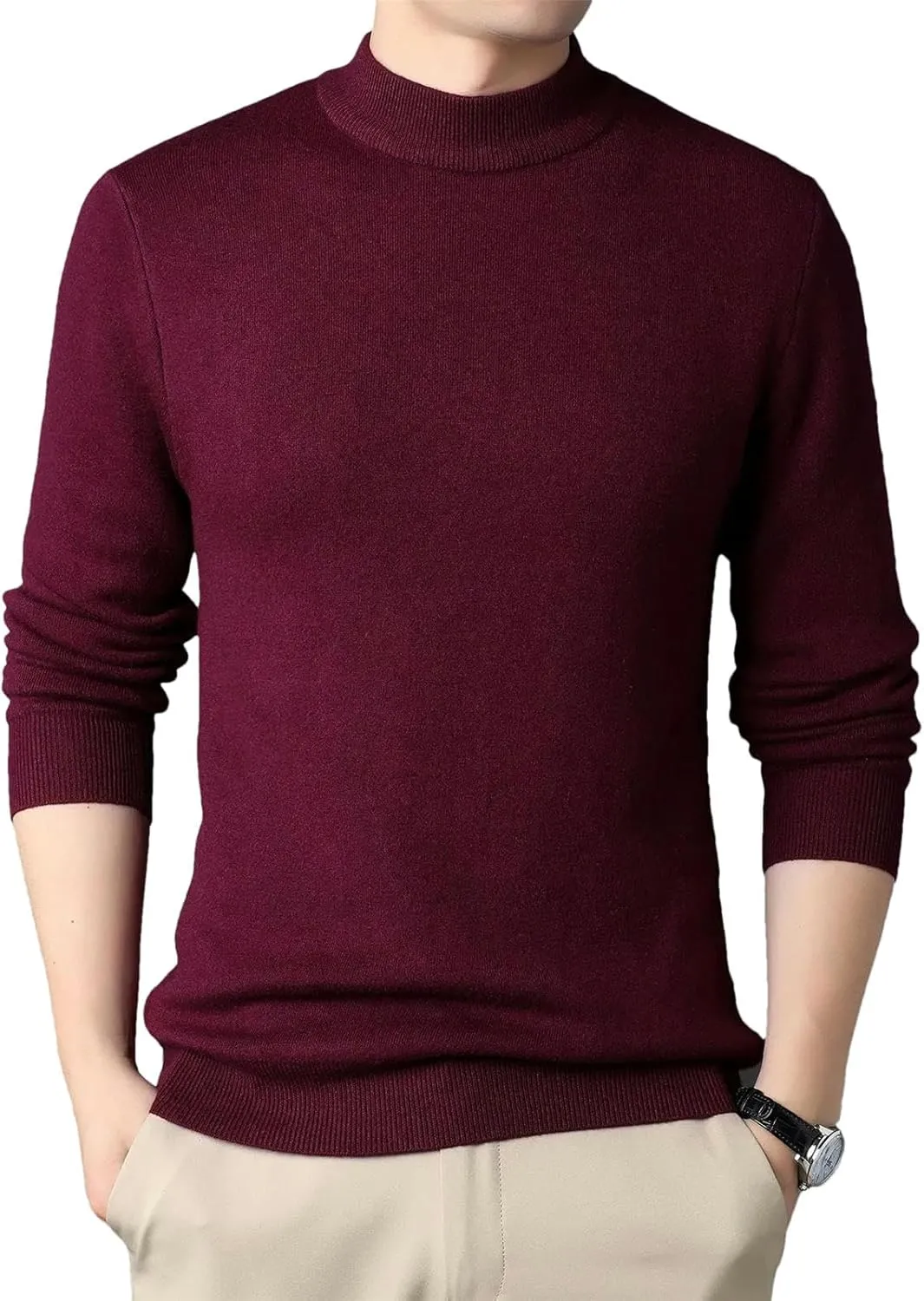 Men's Cashmere Sweater Half Turtleneck Men Sweaters Knit Pullovers for Male Slim Knitwear Man Sweater
