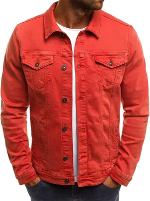 Men's Casual Classic Denim Jacket Slim Fit Fashion Jean Coat