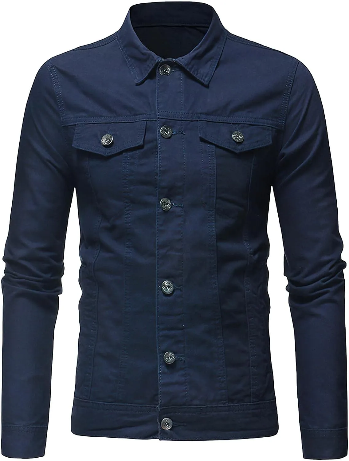 Men's Casual Classic Denim Jacket Slim Fit Fashion Jean Coat