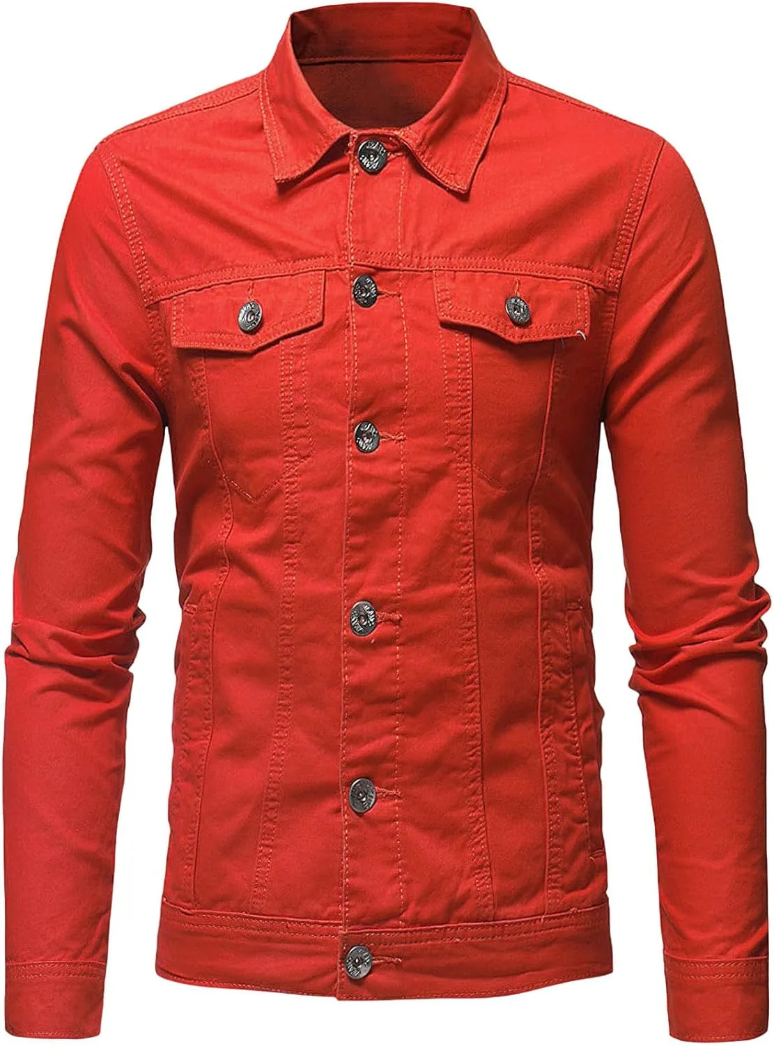Men's Casual Classic Denim Jacket Slim Fit Fashion Jean Coat