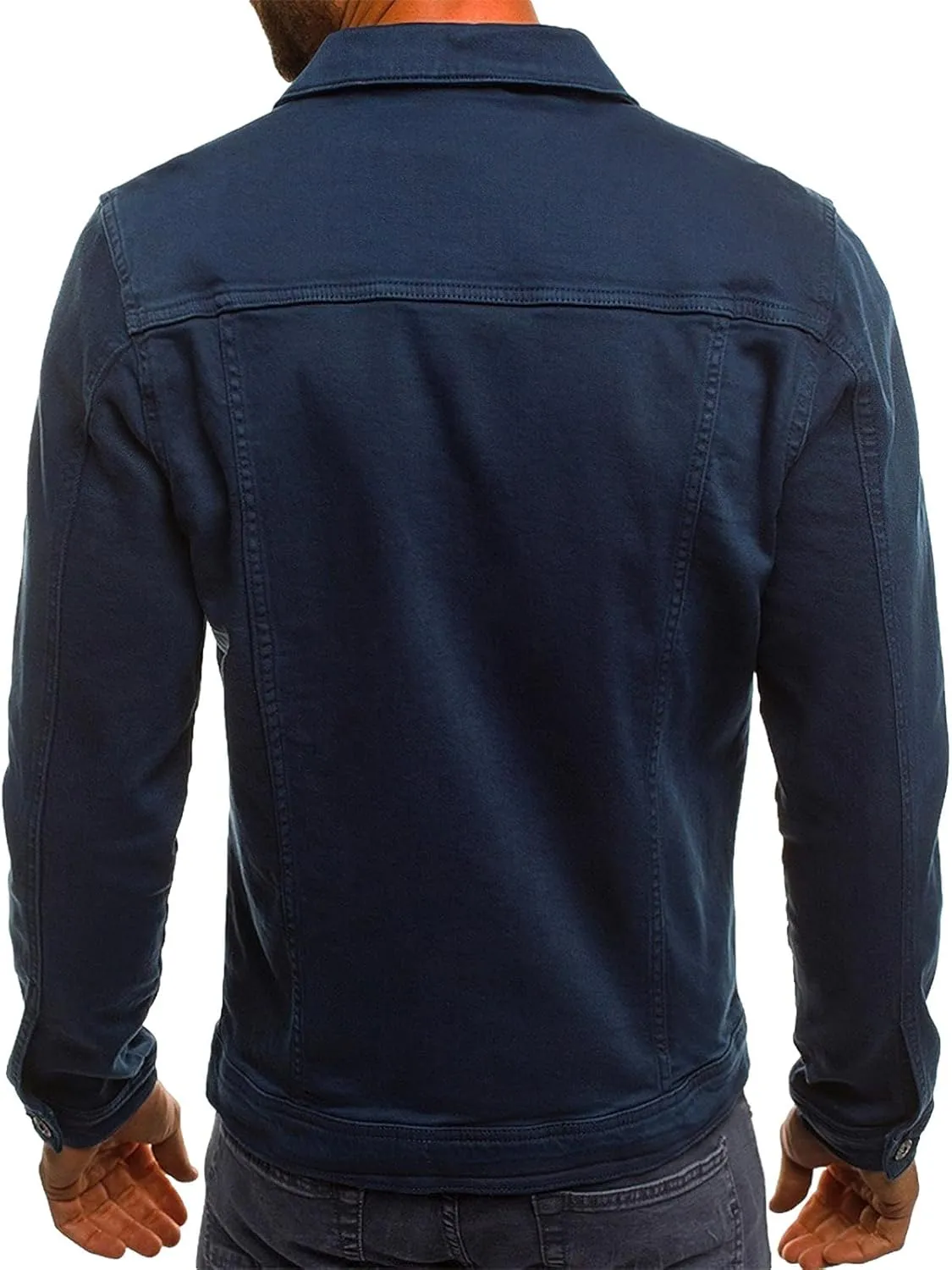 Men's Casual Classic Denim Jacket Slim Fit Fashion Jean Coat