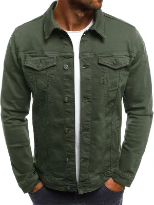 Men's Casual Classic Denim Jacket Slim Fit Fashion Jean Coat