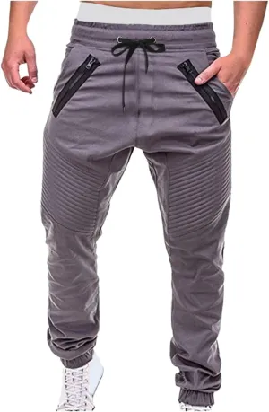 Mens Casual Joggers Pants Cotton Drawstring Chino Cargo Pants for Hiking & Outdoor Activities