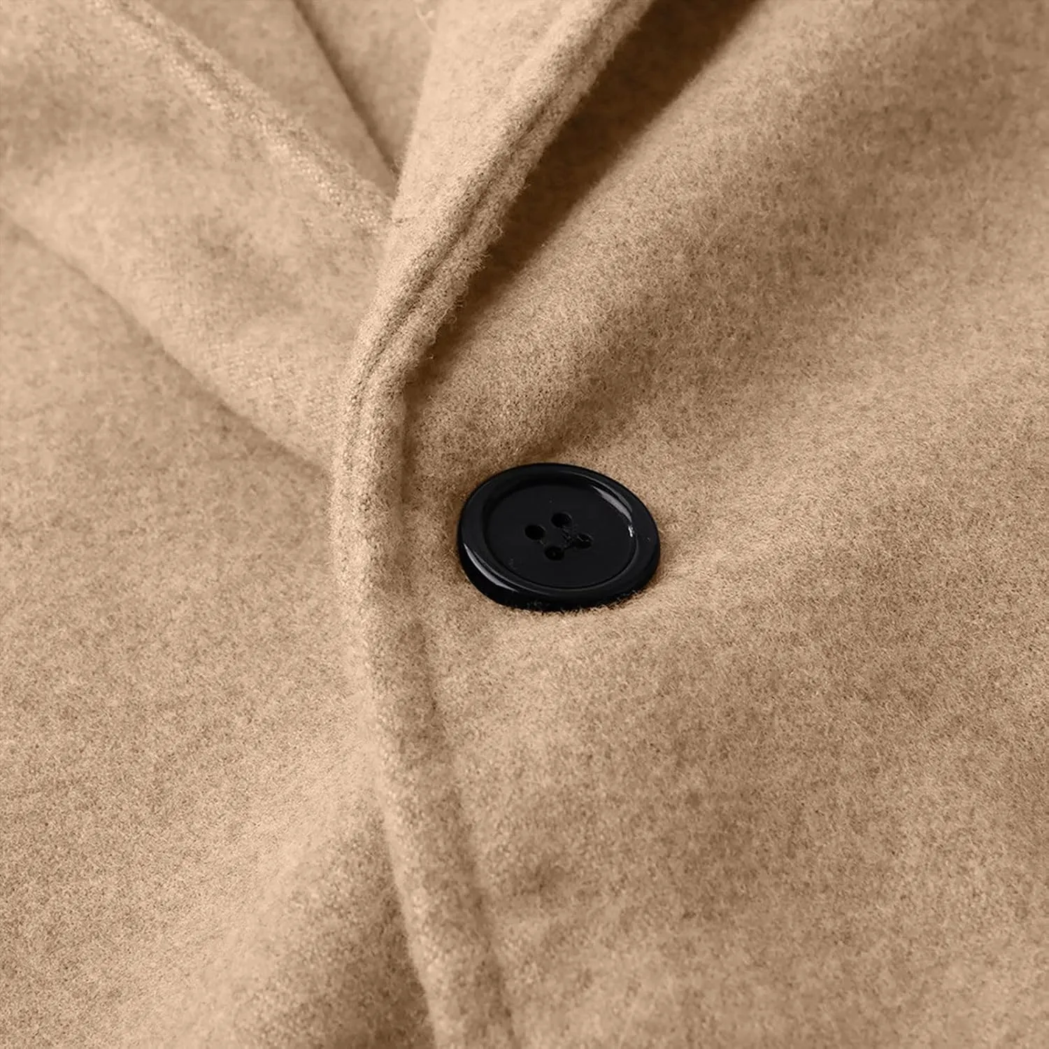 Men's Casual Trench Coat Slim Fit Notched Collar Long Jackets Overcoat Single Breasted Pea Coat Overcoats wih Pockets