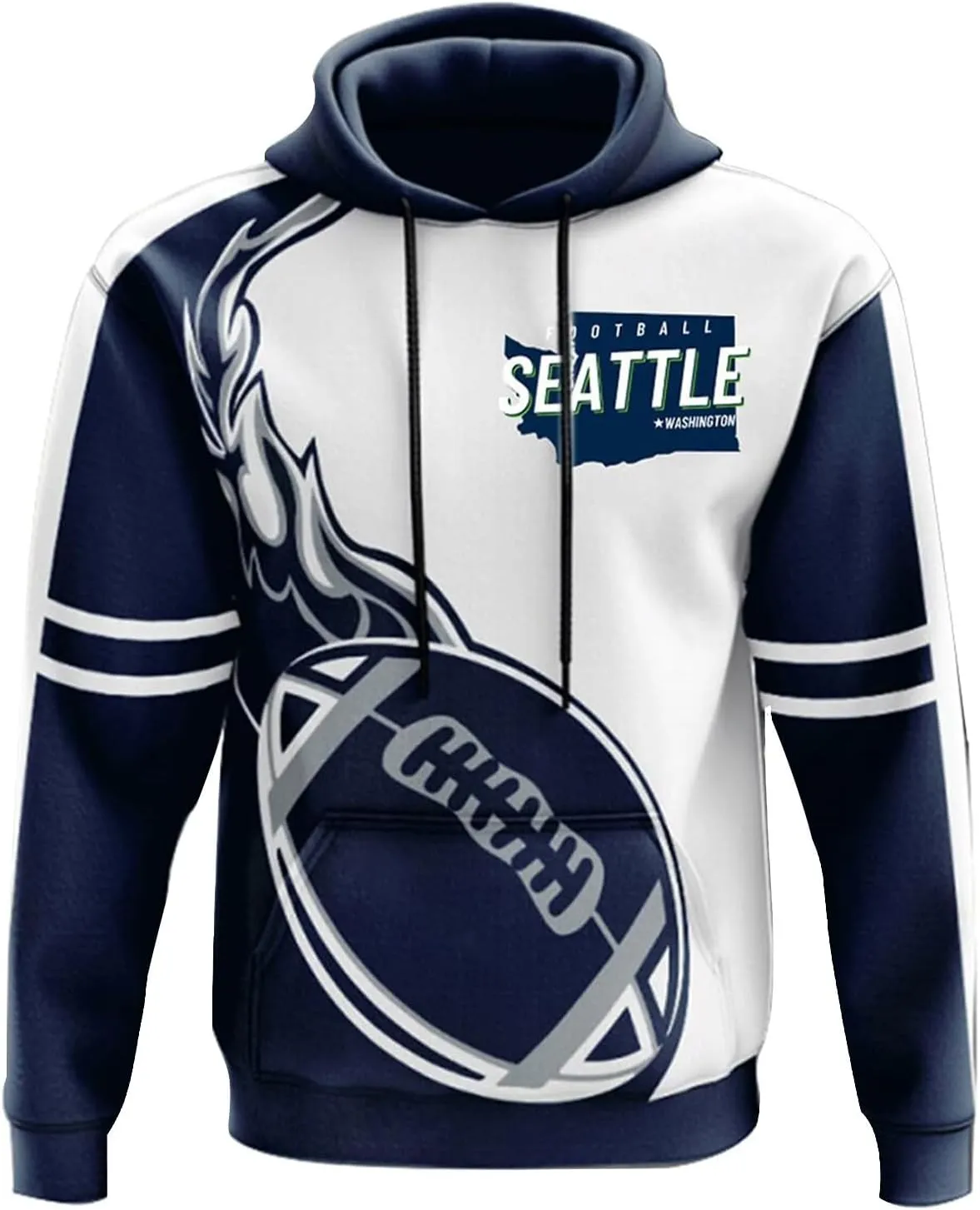 Men's City Football Hoodies Stylish Fans Gifts Sweatshirt Plus Size Lightweight Long Sleeve Game Day Pullover Apparel