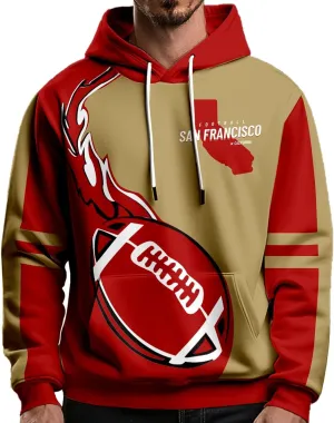 Men's City Football Hoodies Stylish Fans Gifts Sweatshirt Plus Size Lightweight Long Sleeve Game Day Pullover Apparel