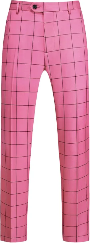 Mens Classic Suit Pants Straight Fit Modern Formal Dress Pants Separate Trousers