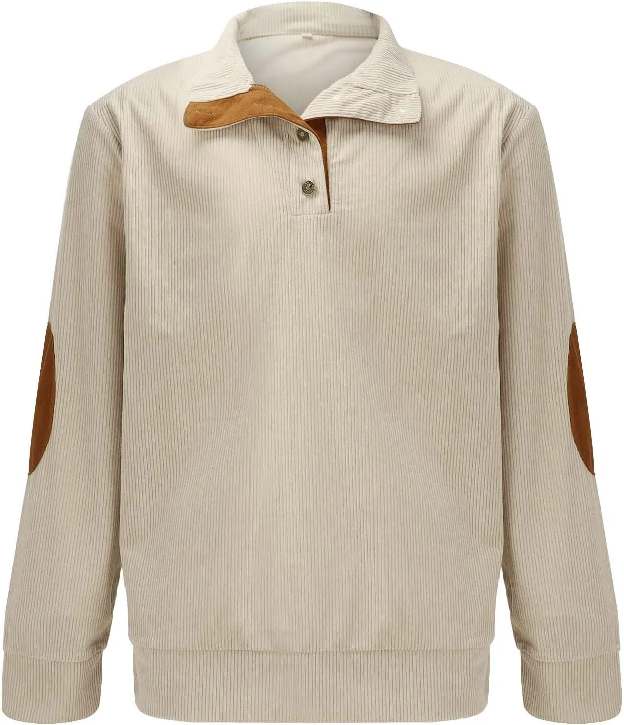 Mens Corduroy Sweatshirt American Flag Print Pullover Sweater 1/4 Button Up Henly Collar Patriotic Polo Shirts