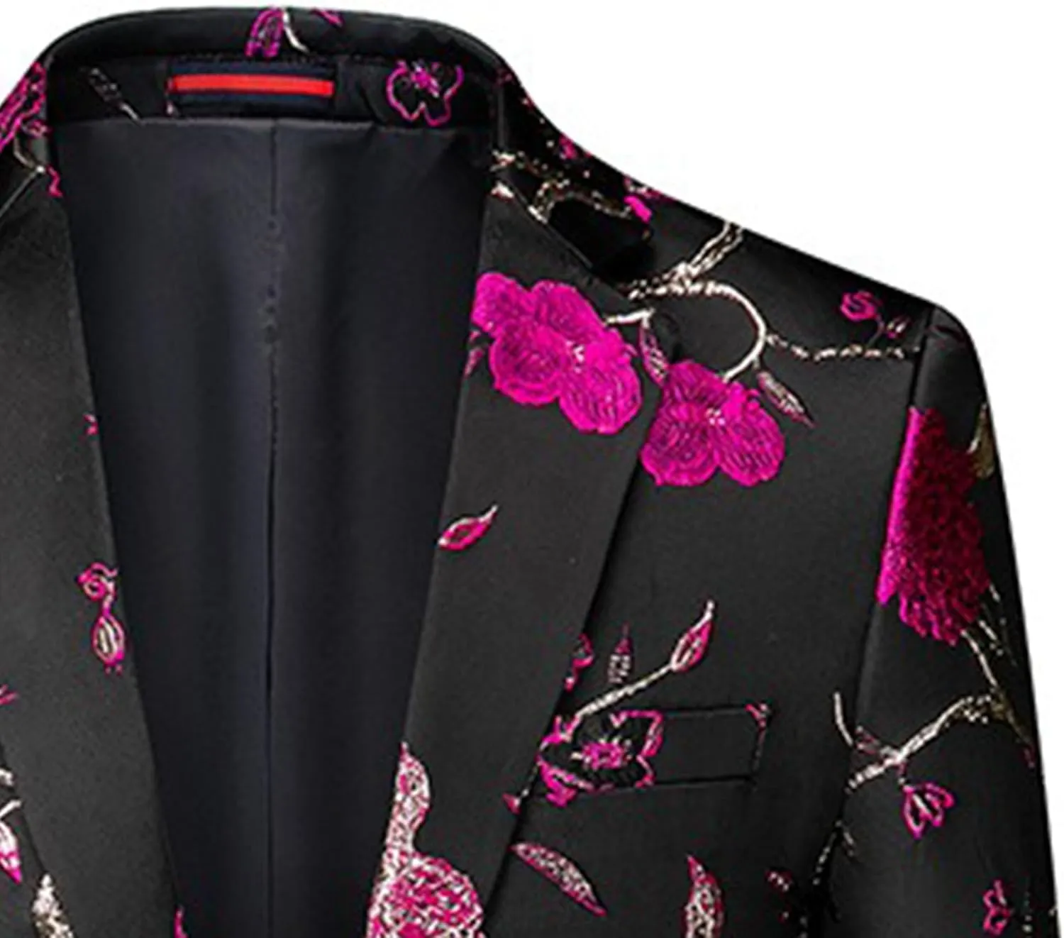 Men's Dress Party Floral Suit Jacket Floral Tuxedo Jackets Notched Lapel Slim Fit One Button Stylish Blazer