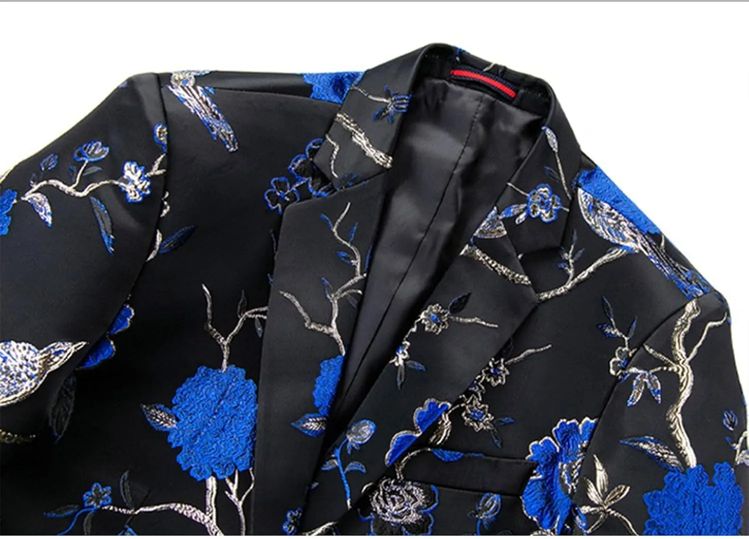 Men's Dress Party Floral Suit Jacket Floral Tuxedo Jackets Notched Lapel Slim Fit One Button Stylish Blazer