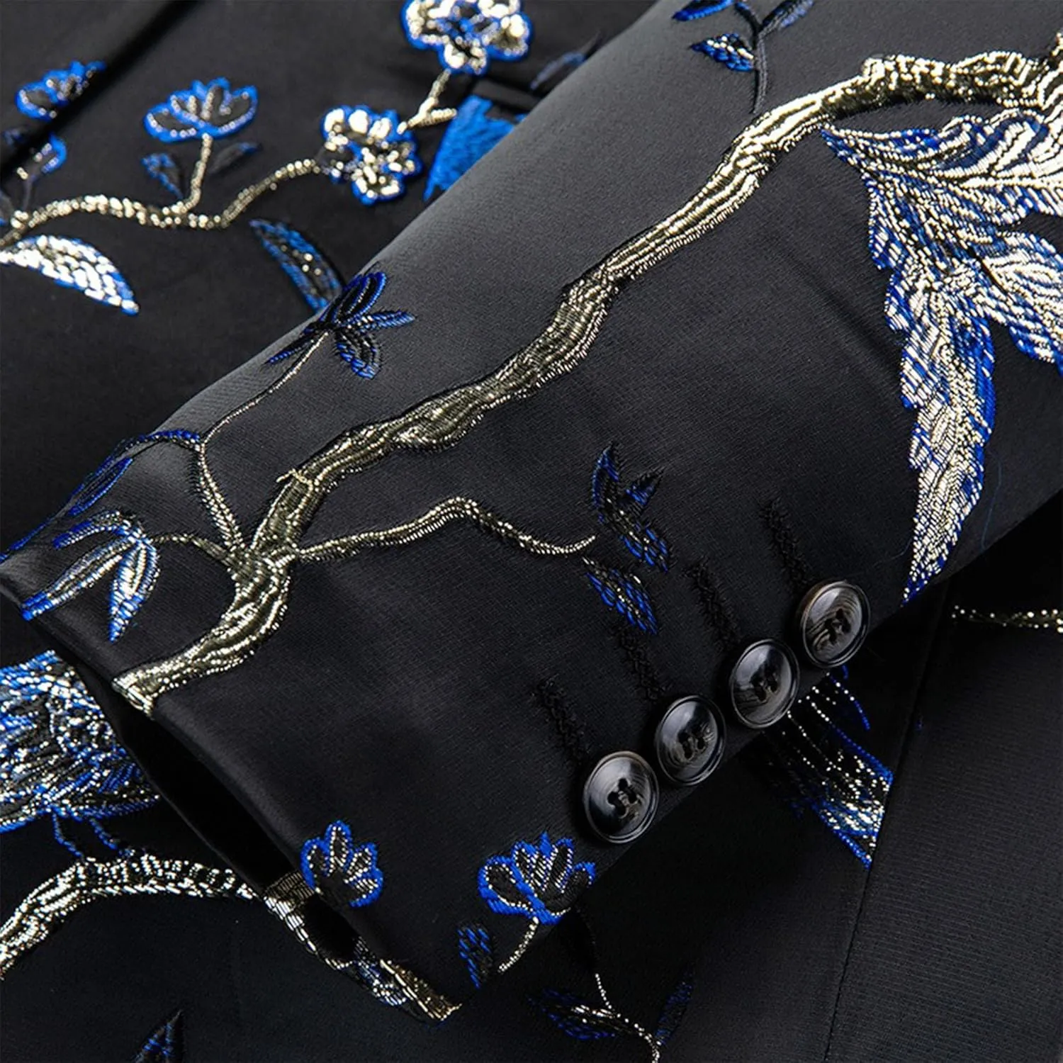 Men's Dress Party Floral Suit Jacket Floral Tuxedo Jackets Notched Lapel Slim Fit One Button Stylish Blazer