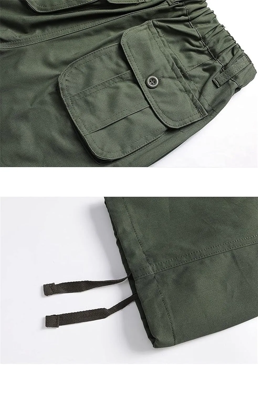 Men's Elastic Waist Cargo Pants,Casual Loose Fit Lightweight Workwear Pants Relaxed Fit Work Trousers with 6 Pockets (X-Large,Grey)