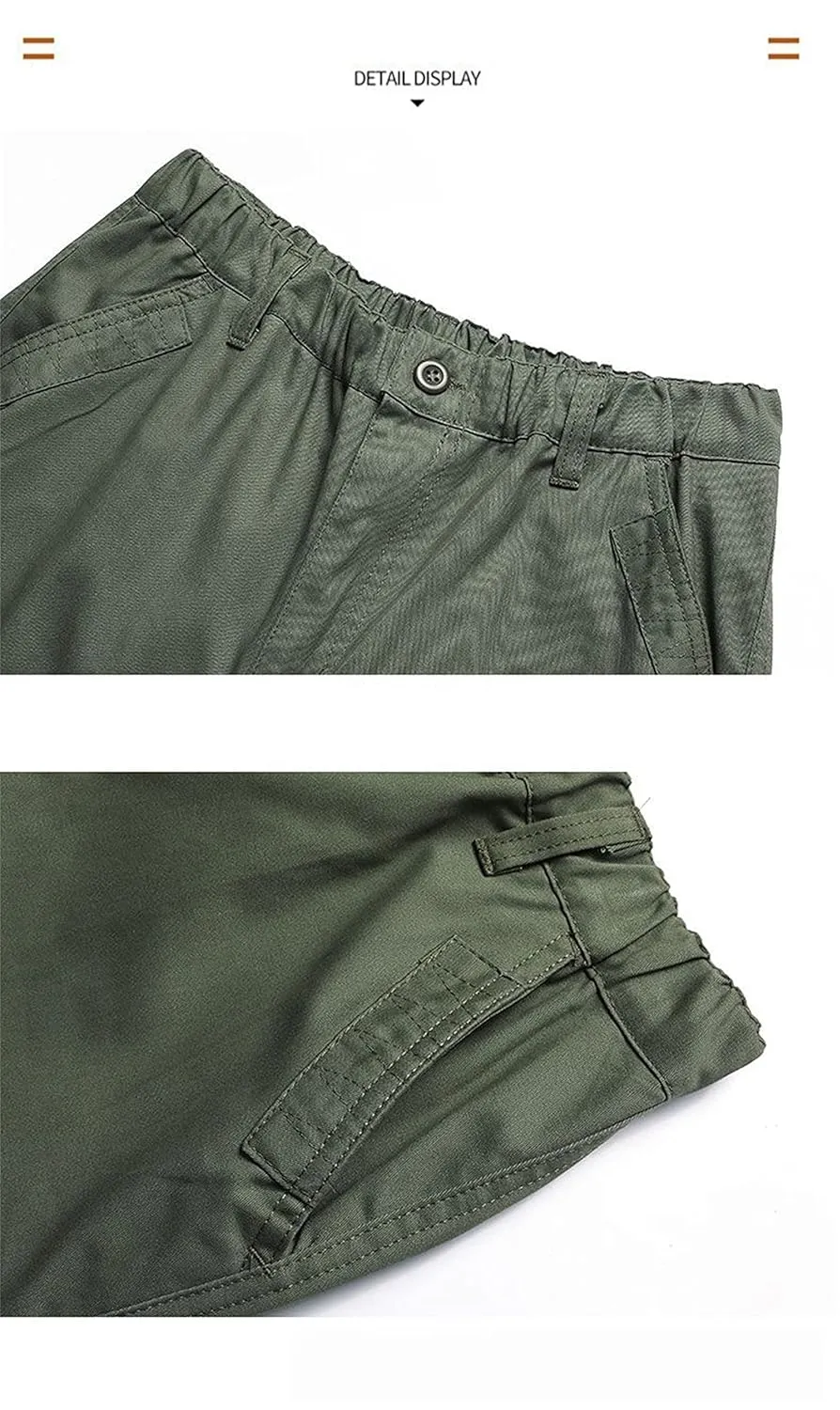 Men's Elastic Waist Cargo Pants,Casual Loose Fit Lightweight Workwear Pants Relaxed Fit Work Trousers with 6 Pockets (X-Large,Grey)