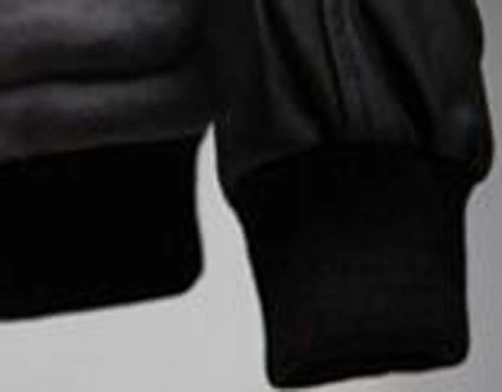 Men's Fashion Splicing Leather Sleeve Baseball Varsity Bomber Jacket