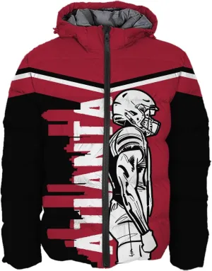 Mens Football American Personalized Puffer Jacket Down Jacket Custom Name Number City Pride for Players Fans Gift S-5XL