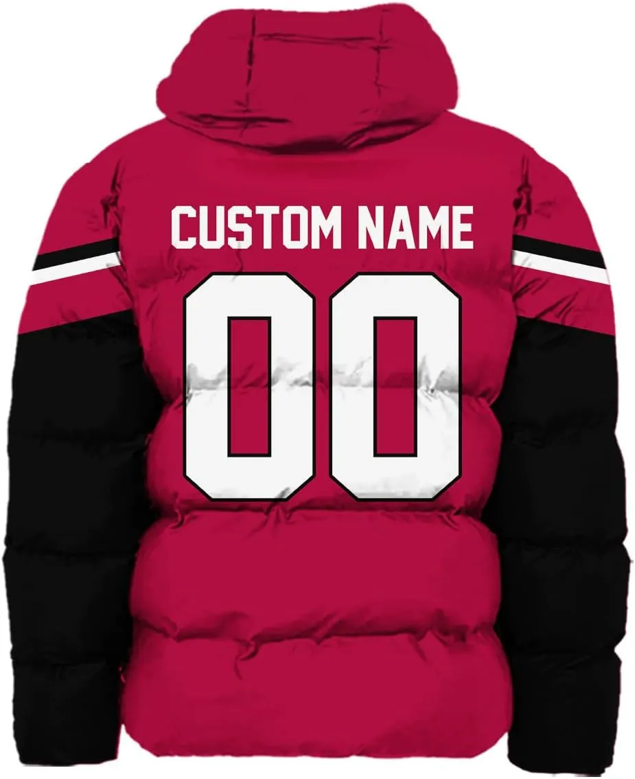 Mens Football American Personalized Puffer Jacket Down Jacket Custom Name Number City Pride for Players Fans Gift S-5XL