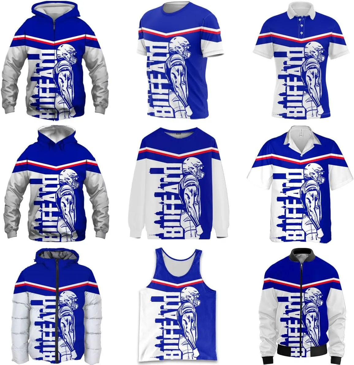 Mens Football American Personalized Puffer Jacket Down Jacket Custom Name Number City Pride for Players Fans Gift S-5XL
