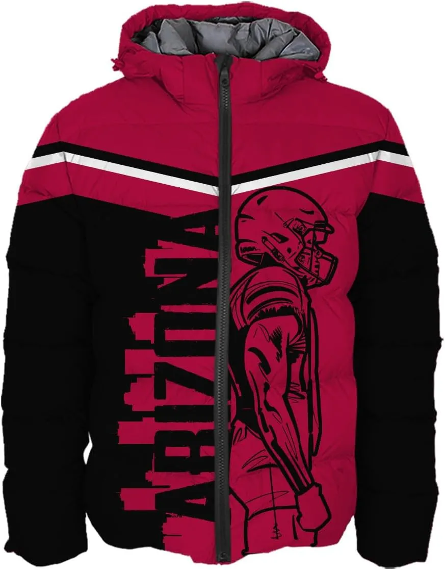 Mens Football American Personalized Puffer Jacket Down Jacket Custom Name Number City Pride for Players Fans Gift S-5XL