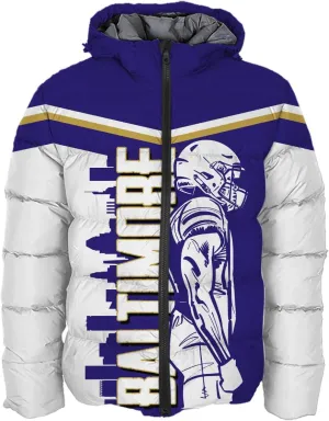 Mens Football American Personalized Puffer Jacket Down Jacket Custom Name Number City Pride for Players Fans Gift S-5XL