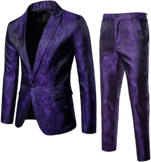 Mens Formal 2 Suit Jacket for Men Business Wedding Party Jacket Coat Pants Suit Coat Black Suit Jacket Mens Blazer