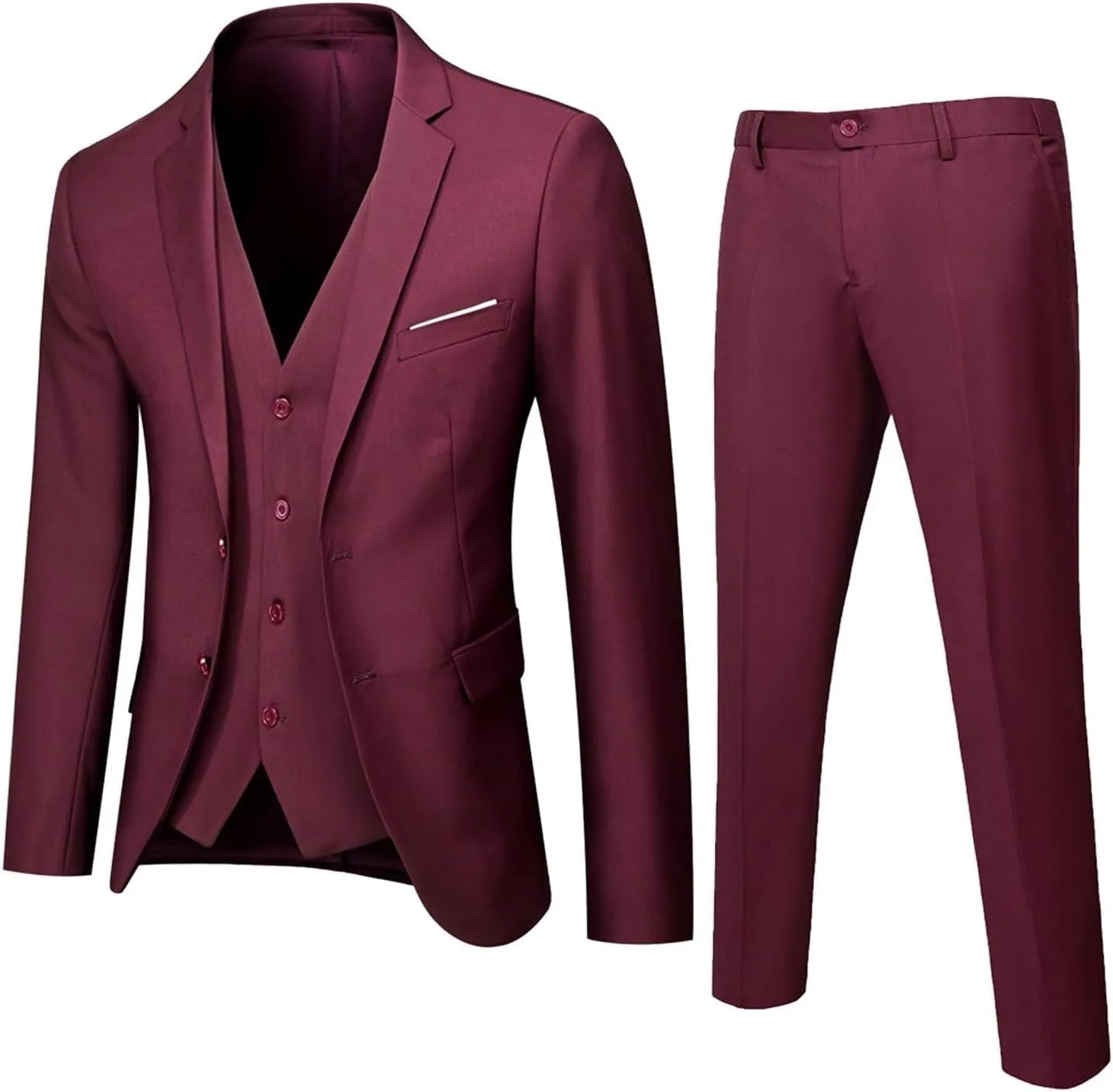 Mens Formal 2 Suit Jacket for Men Business Wedding Party Jacket Coat Pants Suit Coat Black Suit Jacket Mens Blazer