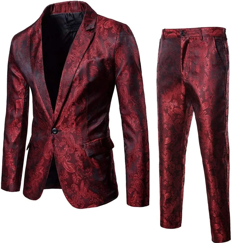 Mens Formal 2 Suit Jacket for Men Business Wedding Party Jacket Coat Pants Suit Coat Black Suit Jacket Mens Blazer