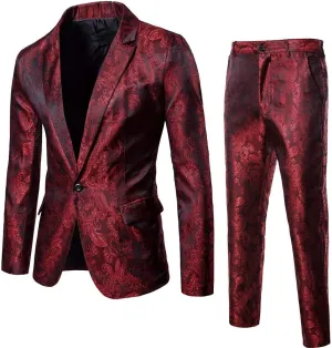 Mens Formal 2 Suit Jacket for Men Business Wedding Party Jacket Coat Pants Suit Coat Black Suit Jacket Mens Blazer