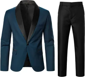 Mens Formal 2 Suit Jacket for Men Business Wedding Party Jacket Coat Pants Suit Coat Black Suit Jacket Mens Blazer