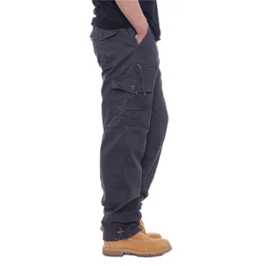 Men's Full Elastic Waist Casual Cargo Pants Men Relaxed Fit Lightweight Work Pant Stretch Twill Cotton Jogger Pants (Medium,Dark Grey)