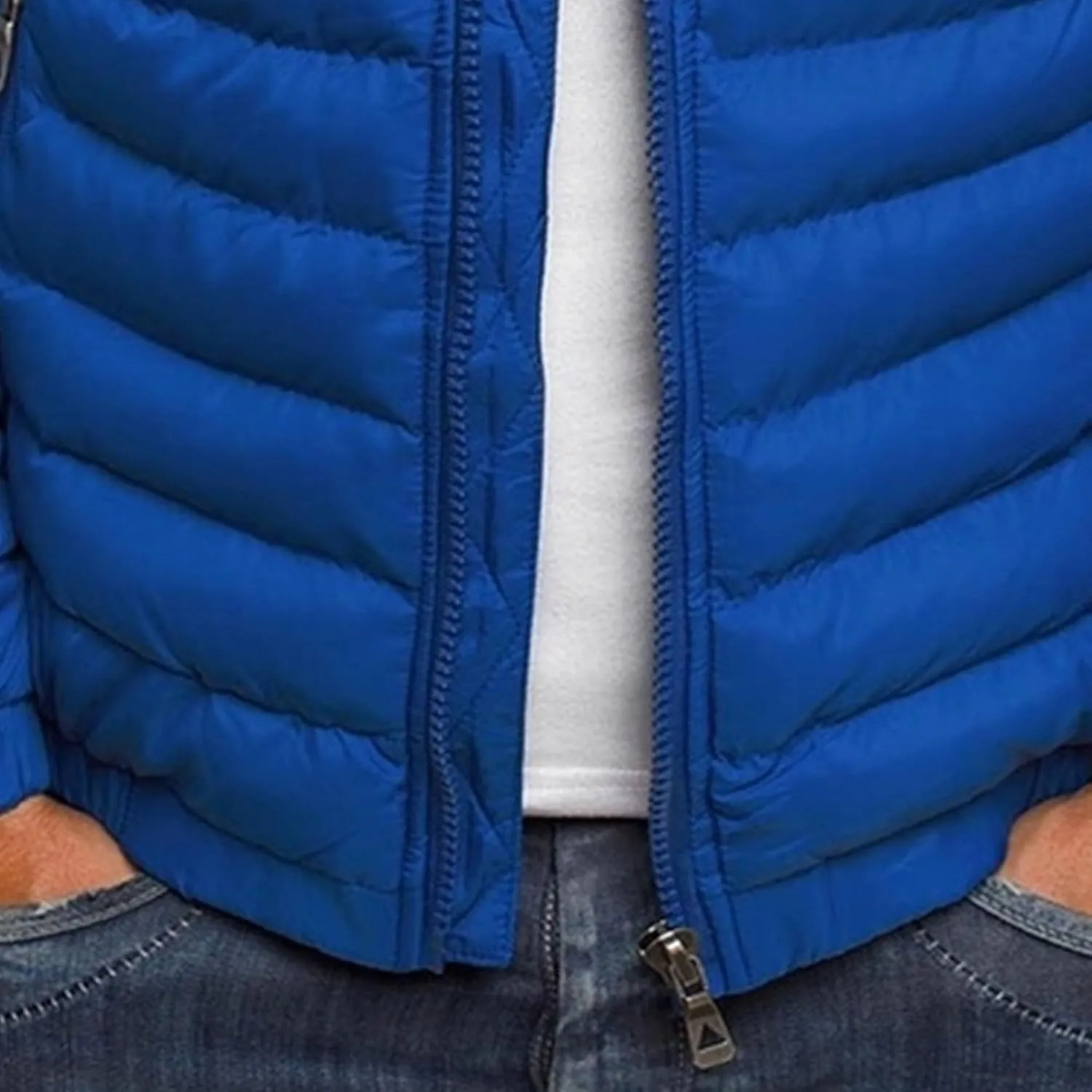 Men's Full Zip Packable Down Jacket Lightweight Puffer Jacket Winter Jacket Loose Windproof Outerwear Jacket