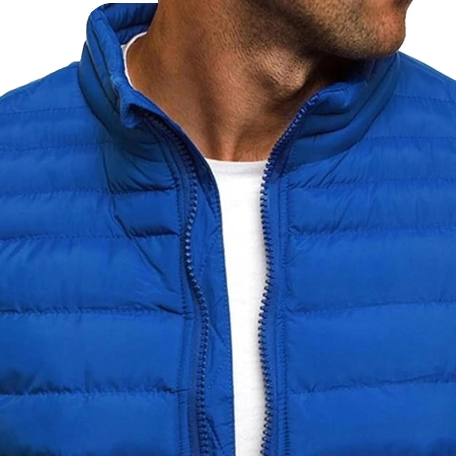 Men's Full Zip Packable Down Jacket Lightweight Puffer Jacket Winter Jacket Loose Windproof Outerwear Jacket