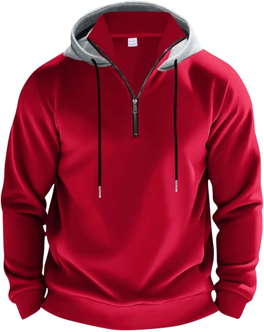 Mens Half Zip Hoodie For Casual Fleece Lightweight Regular Long Sleeve Sherpa Lined Winter Warm Pullover Sweatshirts
