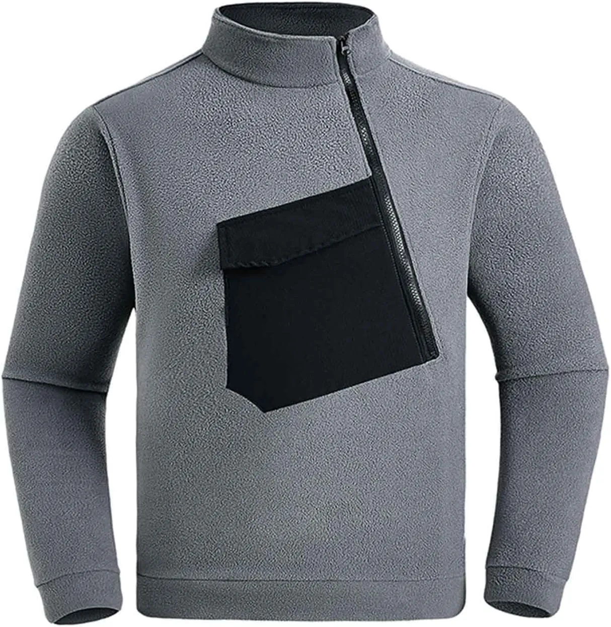 Mens Half Zip Pullover Sweaters Thermal Stylish Long Sleeve Mock Neck Sweatshirts Soft Shearling Fuzzy Fleece Sweater