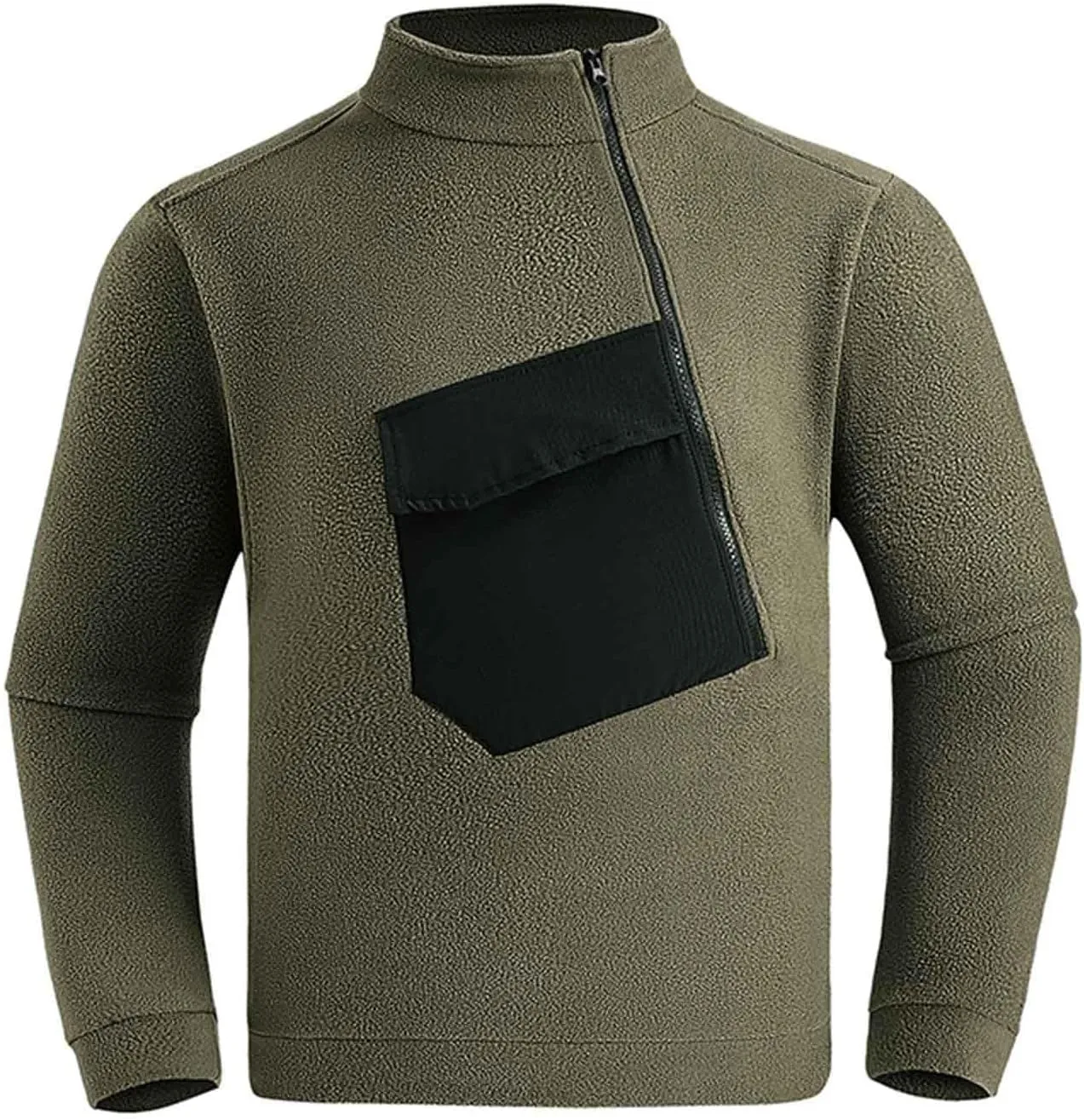 Mens Half Zip Pullover Sweaters Thermal Stylish Long Sleeve Mock Neck Sweatshirts Soft Shearling Fuzzy Fleece Sweater
