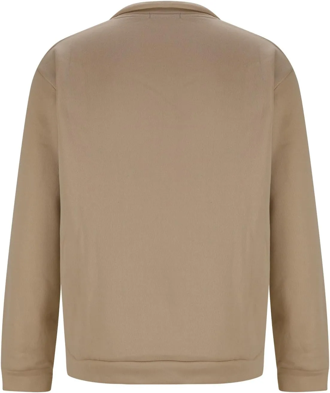 Men's Half Zipper Pullover Casual Long Sleeve Sweater Tops Lapel Solid Color Sweatshirt Business Work Shirts