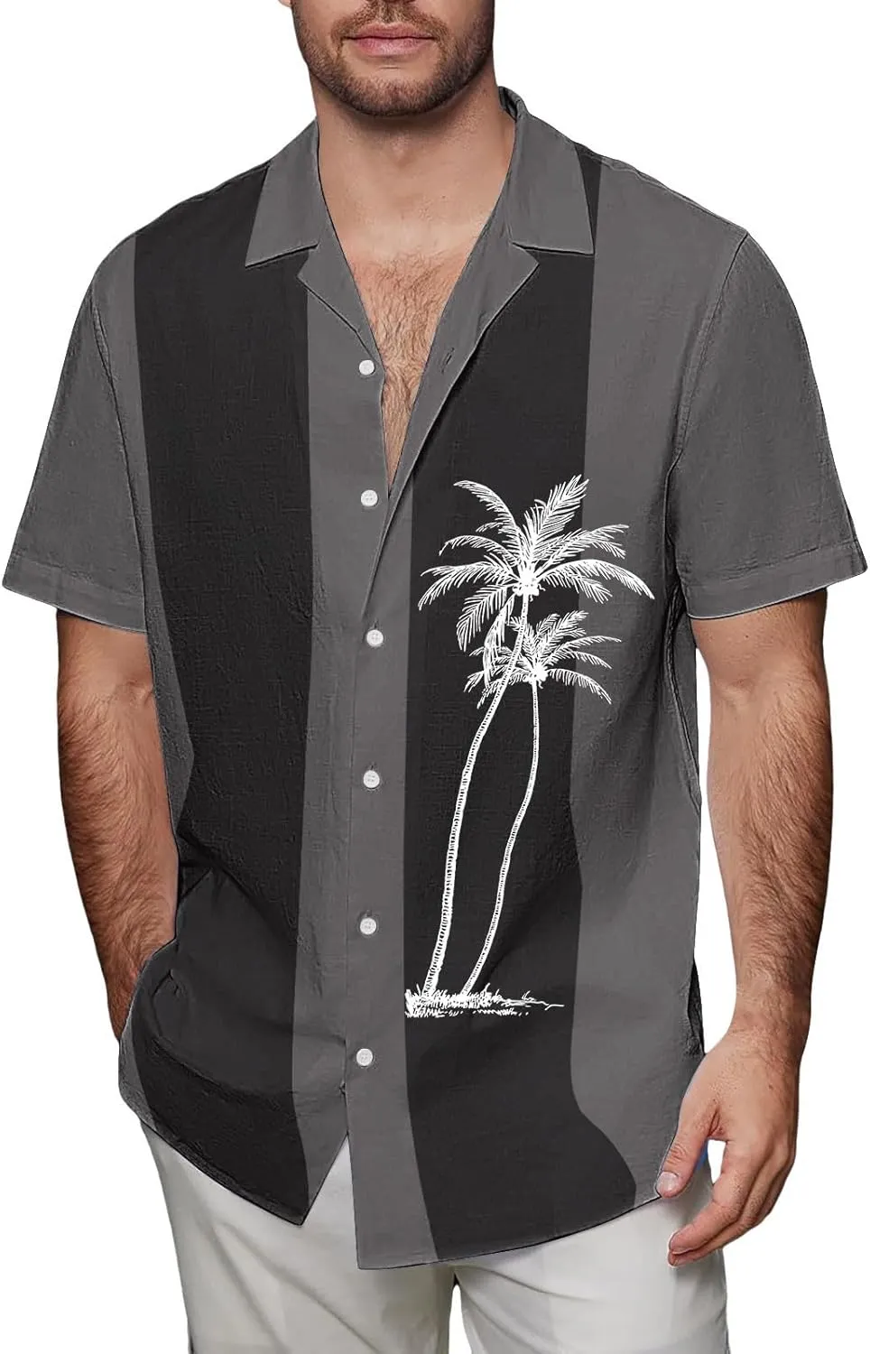 Mens Hawaiian Shirt Short Sleeves Button Down Casual T Shirts Oversize Funny Print Summer Beach Wedding Party Tee Top