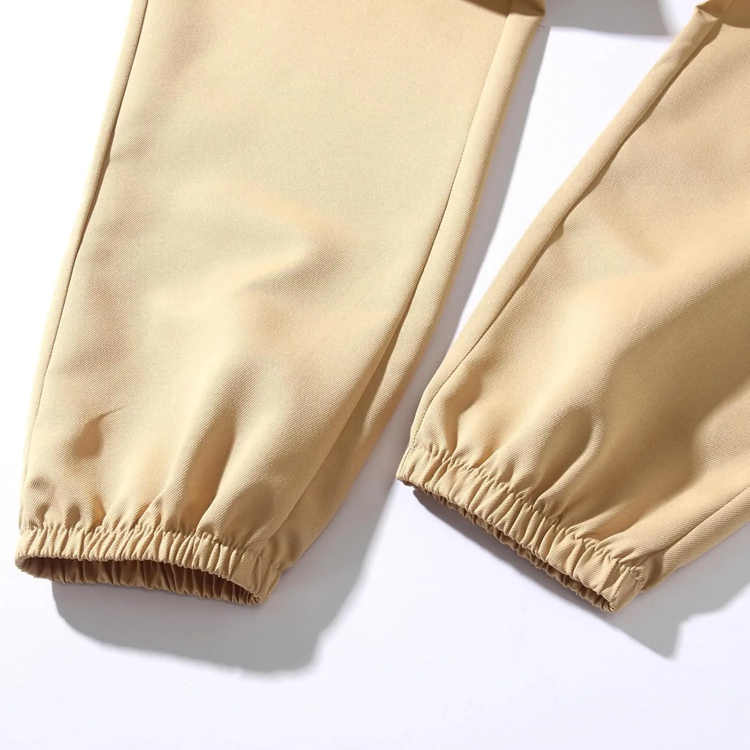Men's Hiking Work Cargo Pants High Rise Drawstring Elastic Waisted Lightweight Trousers Outdoor Camping Jogging Pants