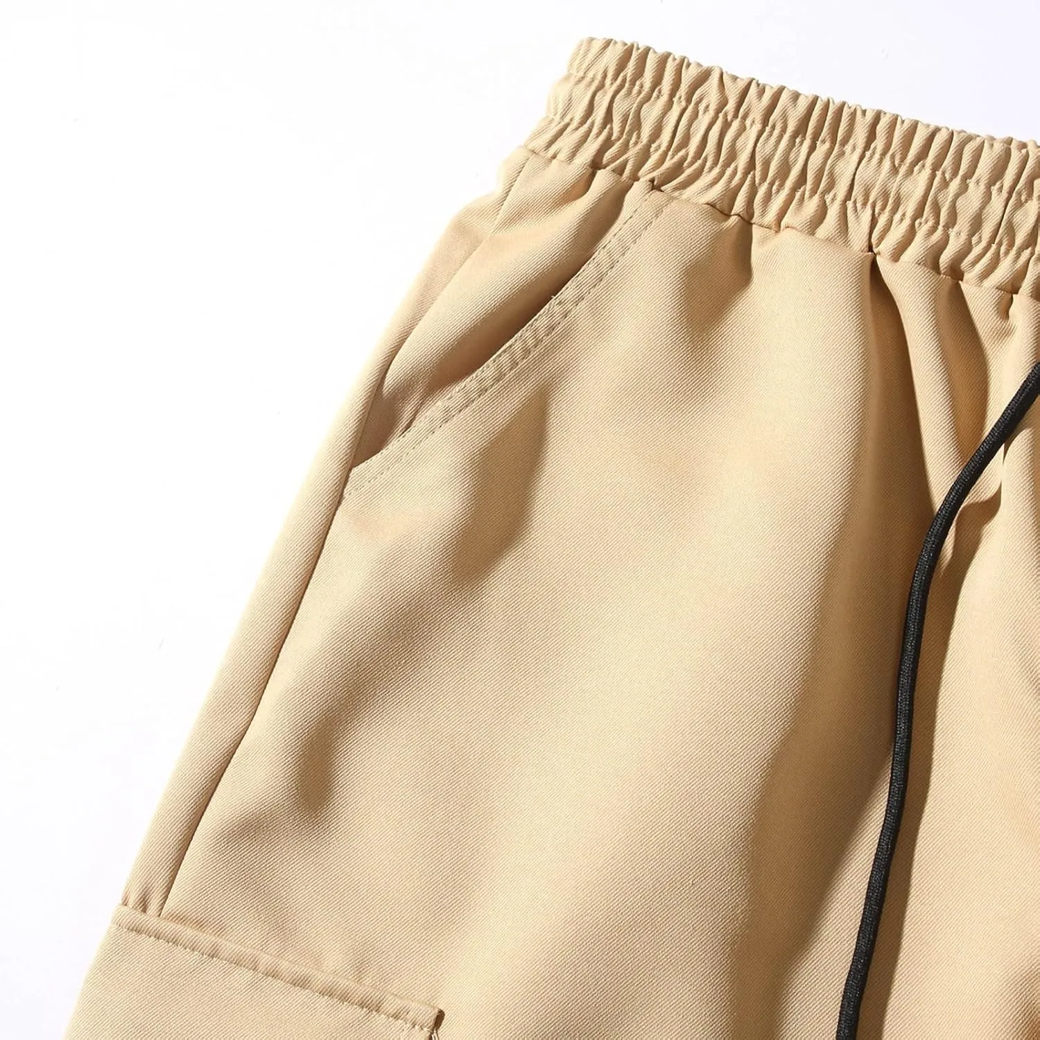 Men's Hiking Work Cargo Pants High Rise Drawstring Elastic Waisted Lightweight Trousers Outdoor Camping Jogging Pants
