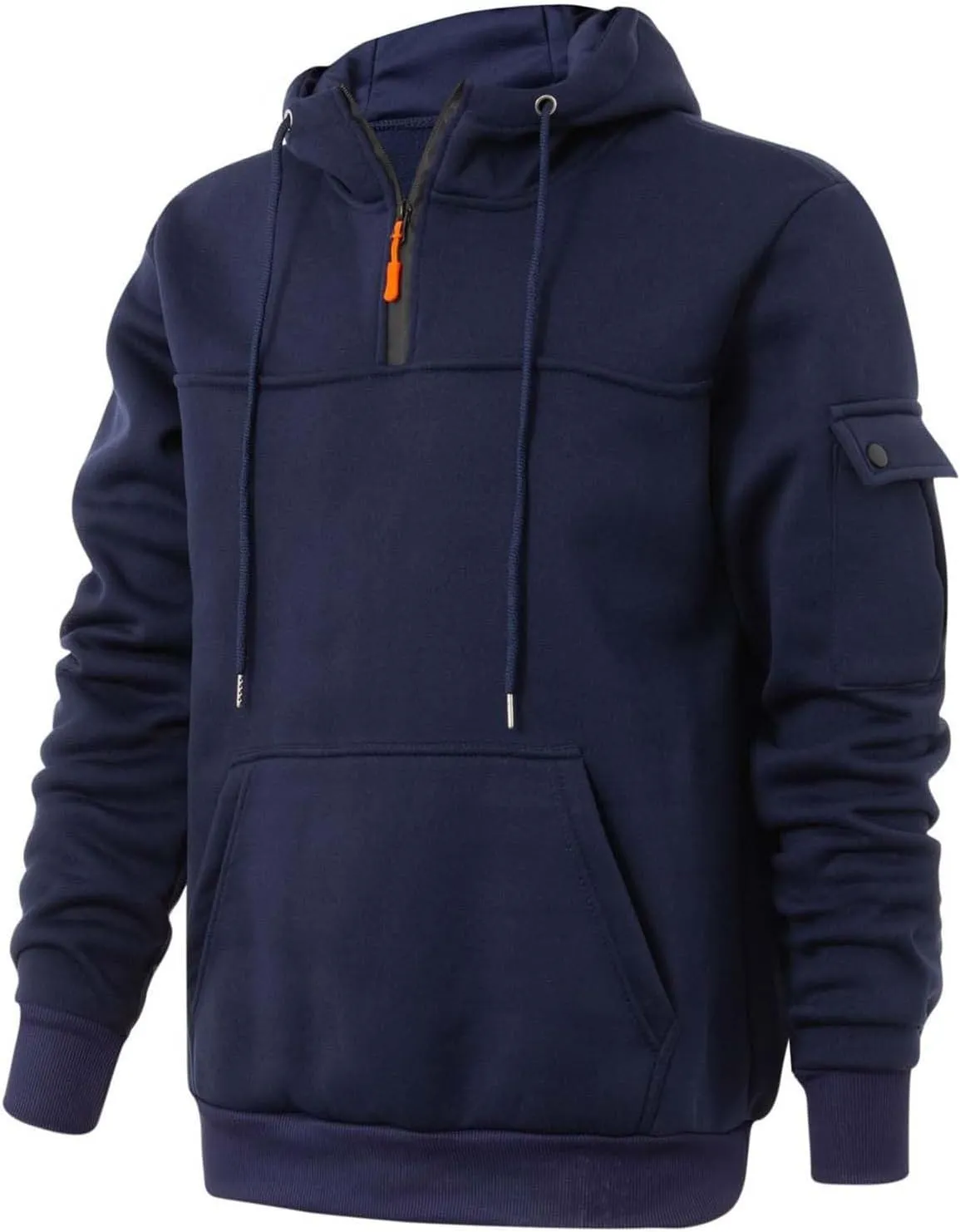 Mens Hoodies Fleece Casual Coats Autumn Classic Trendy Long Sleeve Multi Pocket Zipper Blouse Jacket Fashion Tops