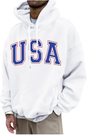 Mens Hoodies Print Fashion Loose Cool Oversized Lightweight Casual Athletic Workout Fall Hoodies