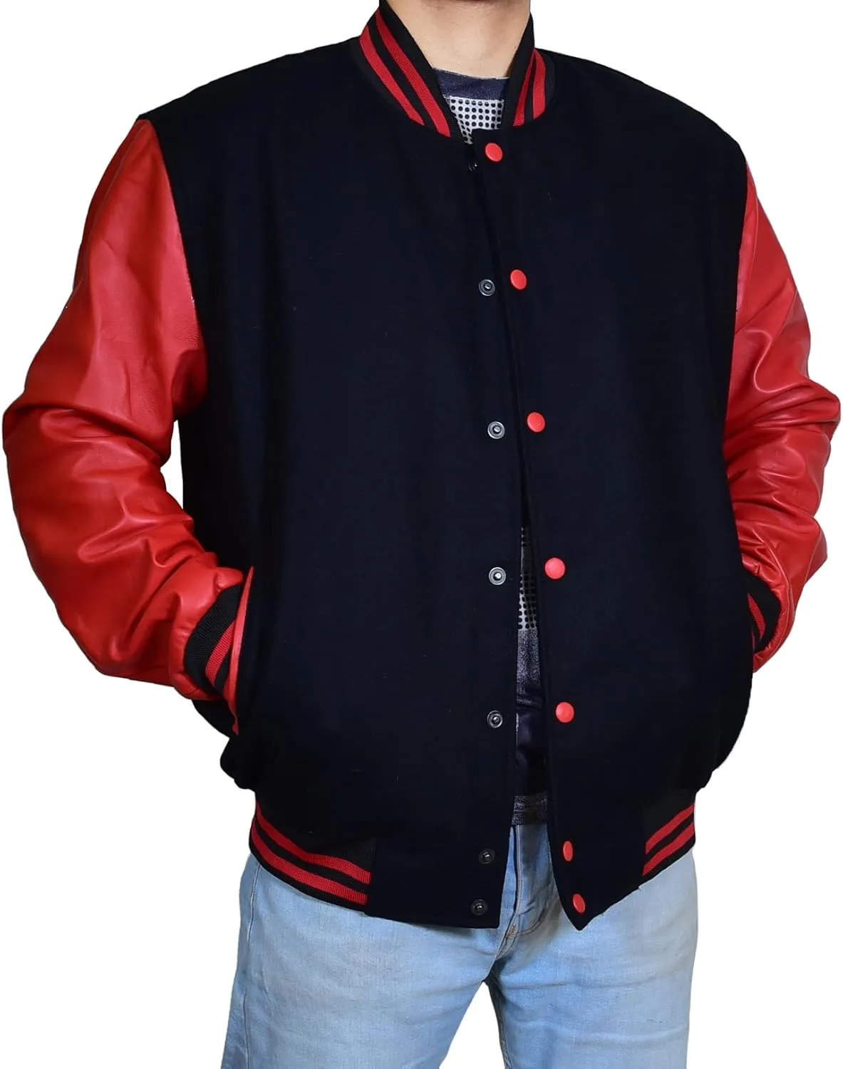 Mens Hotline Miami Varsity Letterman Fashion Wool Bomber Slim Fit Casual Warm Boys College Baseball Jacket