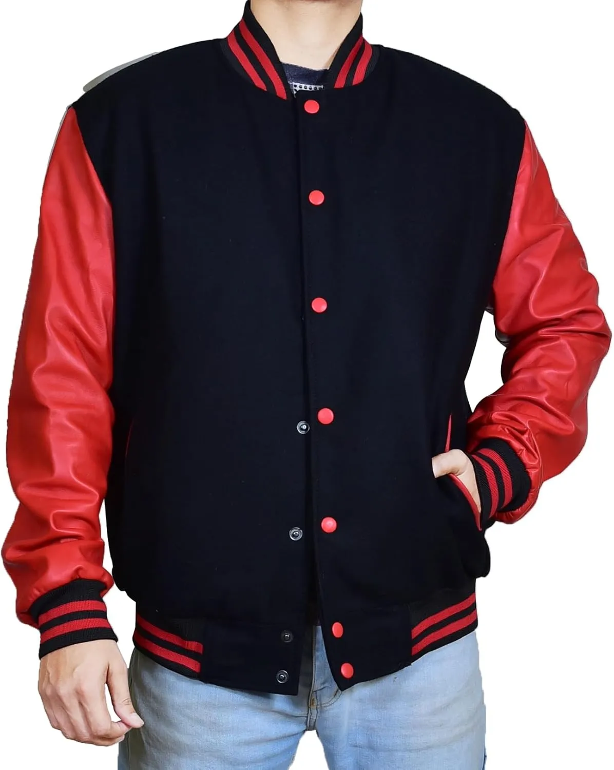 Mens Hotline Miami Varsity Letterman Fashion Wool Bomber Slim Fit Casual Warm Boys College Baseball Jacket