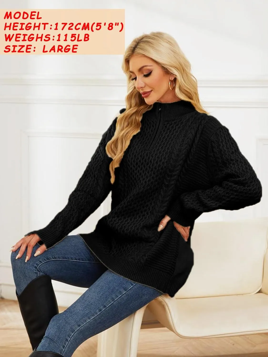 Men's Irish Fisherman Sweaters Cable Knit Half Zip Jacquard Pullover Sweater