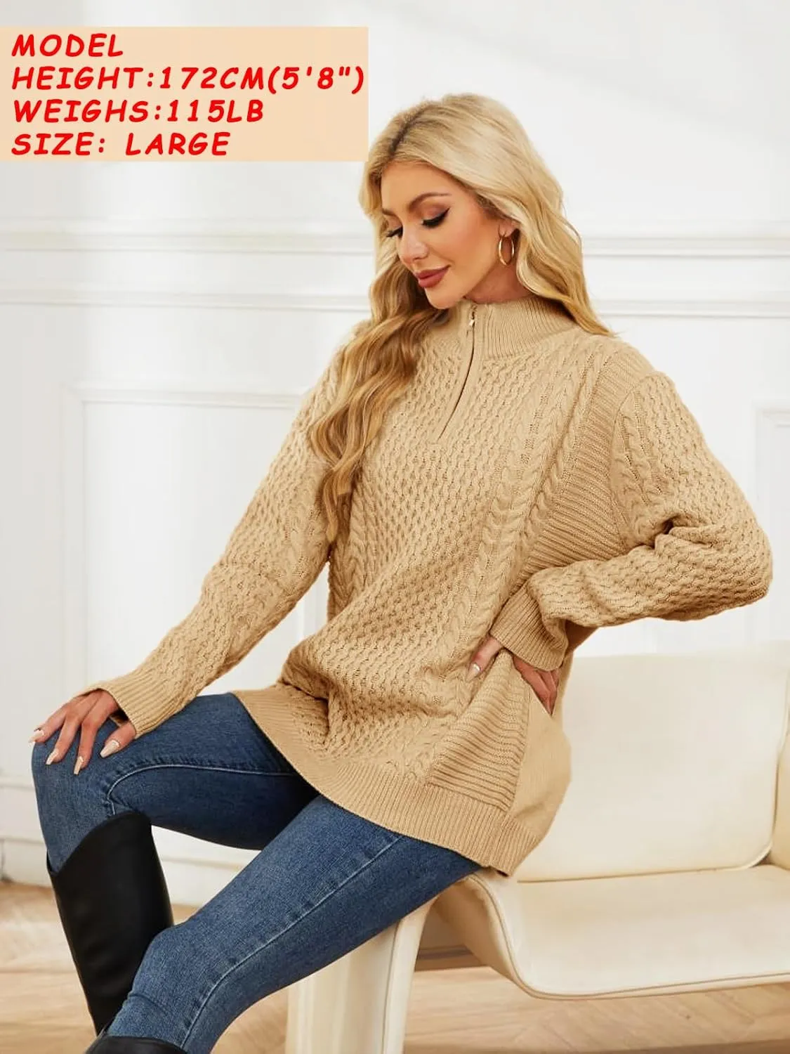 Men's Irish Fisherman Sweaters Cable Knit Half Zip Jacquard Pullover Sweater