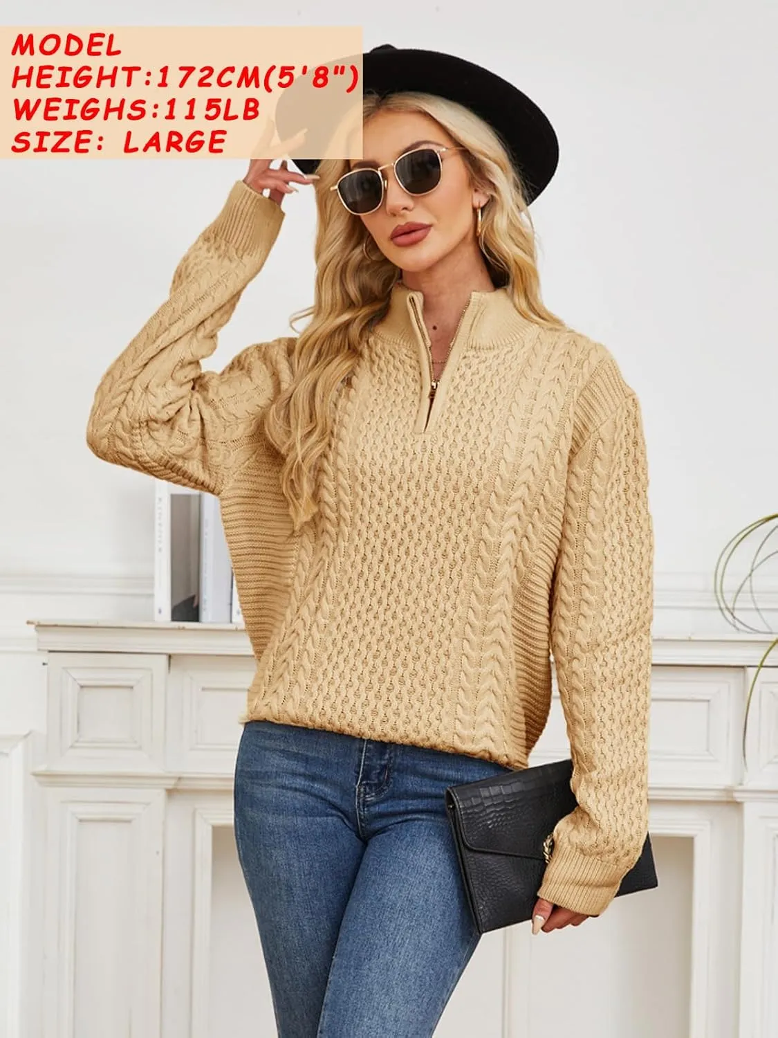 Men's Irish Fisherman Sweaters Cable Knit Half Zip Jacquard Pullover Sweater